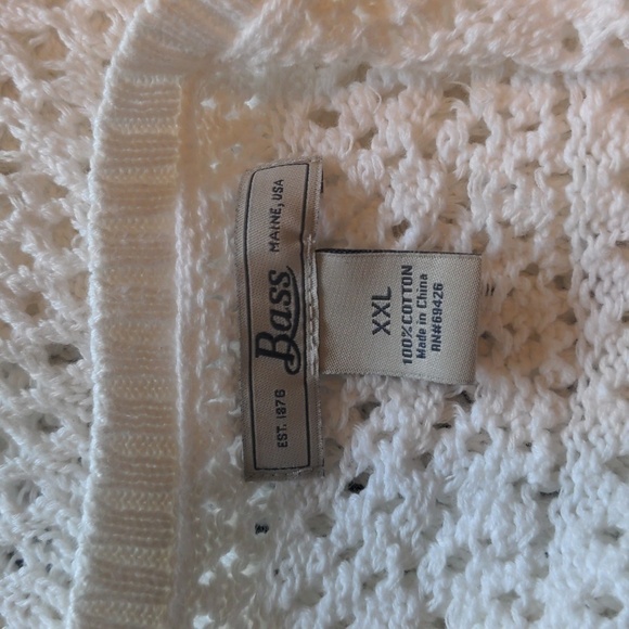 BASS 🌞 Sweater TANK White Crocheted Summer Minimalist Sweater SZ XXL - Picture 7 of 10